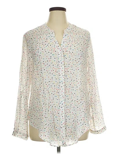 Pre-owned Hope & Harlow Long Sleeve Blouse In Ivory