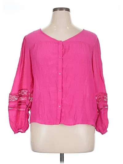 Pre-owned Hope & Harlow Long Sleeve Blouse In Pink