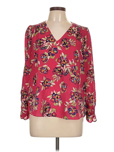 Pre-owned Hope & Harlow Long Sleeve Blouse In Red
