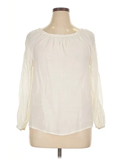 Pre-owned Hope & Harlow Long Sleeve Blouse In White