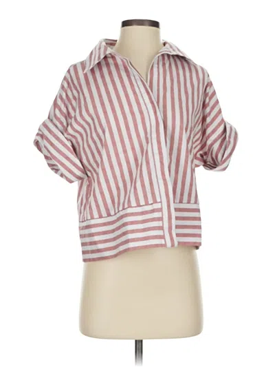 Pre-owned Hope & Harlow Short Sleeve Blouse In Pink