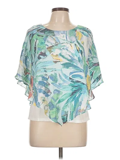 Pre-owned Hope & Harlow Short Sleeve Blouse In Teal