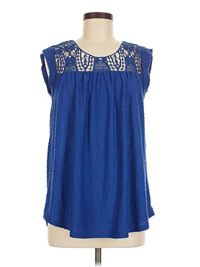 Pre-owned Hope & Harlow Sleeveless Blouse In Blue