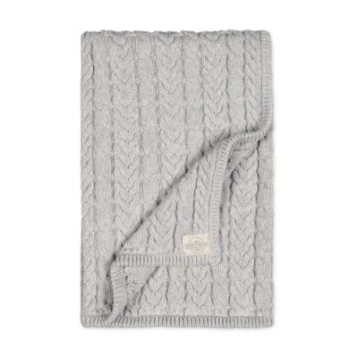 Hope & Henry 0 Organic Cable Knit Baby Blanket Unisex In Gray