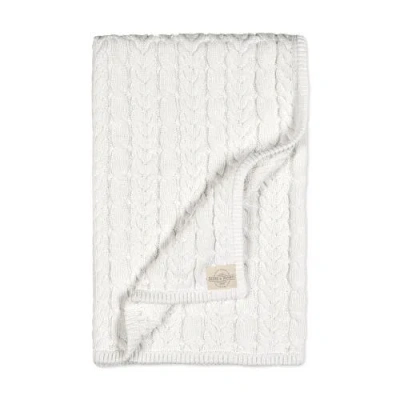 Hope & Henry 0 Organic Cable Knit Baby Blanket Unisex In White