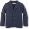 Hope & Henry Baby Boys' Fleece Blazer, Infant In Navy Herringbone