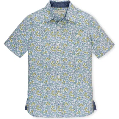Hope & Henry Baby Boys' Linen Short Sleeve Shirt With Side Vent, Infant In Multi Summer Floral