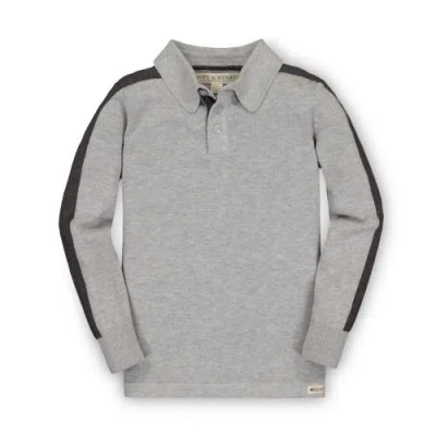 Hope & Henry Baby Boys' Long Sleeve Sweater Polo, Infant In Grey