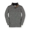 Hope & Henry Baby Boys' Mock Neck Button Placket Sweater, Infant In Charcoal Marl Rib Yoke
