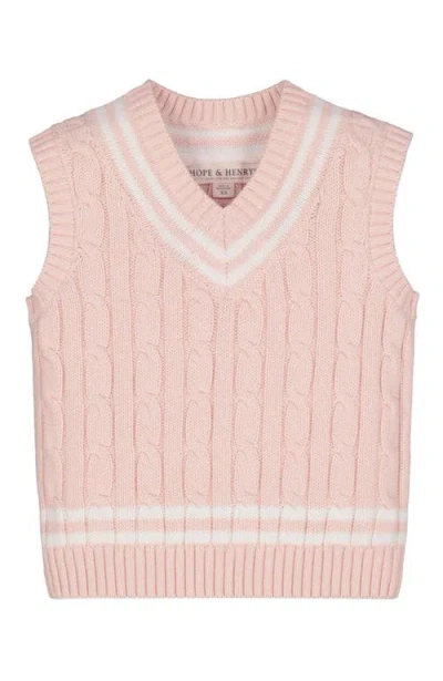 Hope & Henry Baby Boys' Organic Cricket Sweater Vest, Infant In Light Pink With White