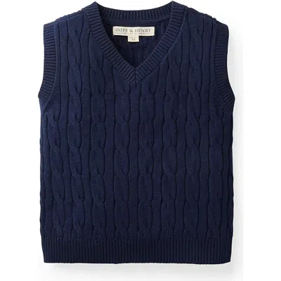 Hope & Henry Baby Boys' Organic Cricket Sweater Vest, Infant In Navy