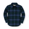 Hope & Henry Baby Boys' Organic Flannel Shirt, Infant In Large Green And Blue Plaid