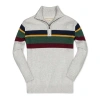 Hope & Henry Baby Boys' Organic Half Zip Sweater, Infant In Gray With Homeroom Stripe