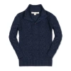 Hope & Henry Baby Boys' Organic Mock Neck Cable Sweater, Infant In Chunky Navy Cable