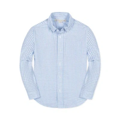 Hope & Henry Baby Boys' Organic Seersucker Shirt, Infant In Classic Blue Gingham
