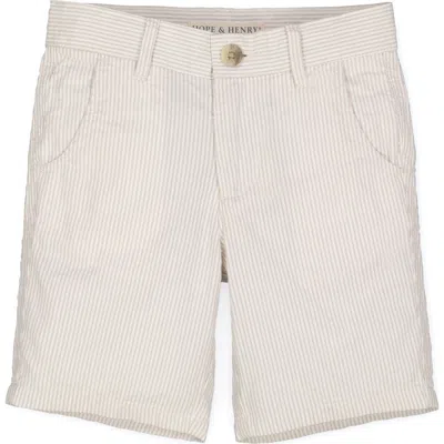 Hope & Henry Baby Boys' Organic Seersucker Short, Infant In Taupe Seersucker