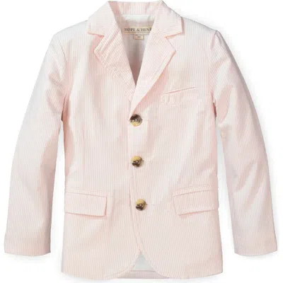 Hope & Henry Baby Boys' Organic Seersucker Suit Jacket, Infant In Classic Pink Seersucker