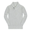 Hope & Henry Baby Boys' Organic Shawl Collar Sweater, Infant In Light Gray Textured Collar