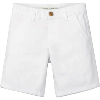 Hope & Henry Baby Boys' Organic Stretch Chino Short, Infant In White