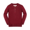Hope & Henry Baby Boys' Organic Sweater Henley With Elbow Patches, Infant In Oxblood