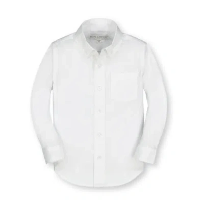 Hope & Henry Baby Boys' Poplin Button Down Shirt, Infant In Bright White