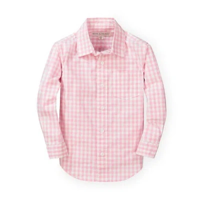 Hope & Henry Baby Boys' Poplin Button Down Shirt, Infant In Pink Gingham
