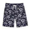 Hope & Henry Boys' Relaxed Linen Short, Toddler In Navy Hibiscus Linen