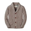 Hope & Henry Baby Boys' Shawl Collar Cardigan, Infant In Taupe Heather With Buttons