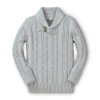 Hope & Henry Baby Boys' Shawl Collar Cable Sweater, Infant In Gray Heather