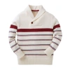 Hope & Henry Baby Boys' Organic Shawl Collar Sweater, Infant In Ivory Stripe