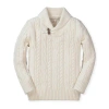Hope & Henry Baby Boys' Shawl Collar Cable Sweater, Infant In Ivory White
