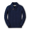 Hope & Henry Baby Boys' Shawl Collar Cable Sweater, Infant In Navy
