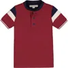 Hope & Henry Baby Boys' Short Sleeve Henley Tee, Infant In Red