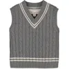 Hope & Henry Baby Boys' Organic Cricket Sweater Vest, Infant In Grey & White