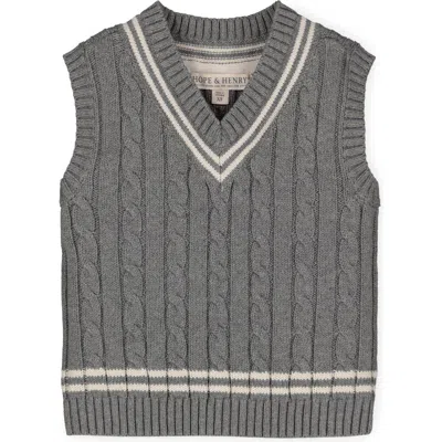 Hope & Henry Baby Boys' Organic Cricket Sweater Vest, Infant In Grey & White