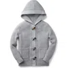 Hope & Henry Baby Boys' Waffle Stitch Hooded Sweater, Infant In Grey Waffle Hooded