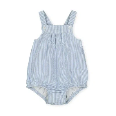 Hope & Henry Kids'  Baby Bubble Romper, Infant In Blue Seersucker
