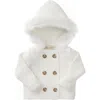 Hope & Henry Baby Faux Fur Hooded Sweater, Infant In Soft White With Faux Fur