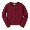 Hope & Henry Girls' Bow Front Cardigan, Infant In Berry