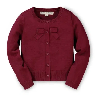 Hope & Henry Babies'  Girls' Bow Front Cardigan, Infant In Berry