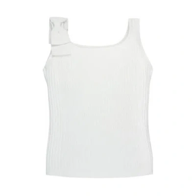 Hope & Henry Baby Girls' Bow Sweater Tank, Infant In White
