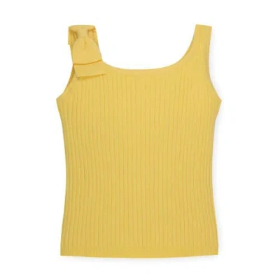 Hope & Henry Baby Girls' Bow Sweater Tank, Infant In Yellow
