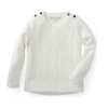 Hope & Henry Baby Girls' Cable Button Sweater, Infant In White