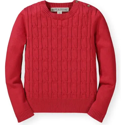 Hope & Henry Baby Girls' Cable Front Sweater, Infant In Red