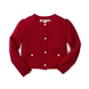 Hope & Henry Baby Girls' Milano Stitch Cardigan, Infant In Red
