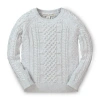 Hope & Henry Baby Girls' Organic Chunky Cable Knit Pullover Sweater, Infant In Light Grey Heather