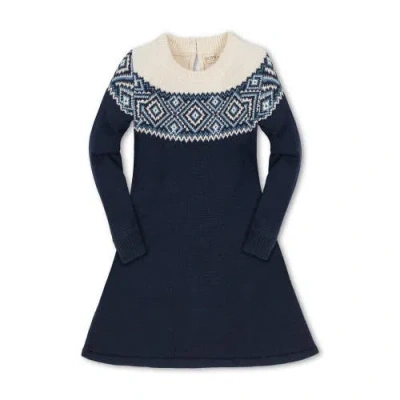 Hope & Henry Baby Girls' Organic Fair Isle Raglan Sweater Dress, Infant In Ski Lodge Intarsia