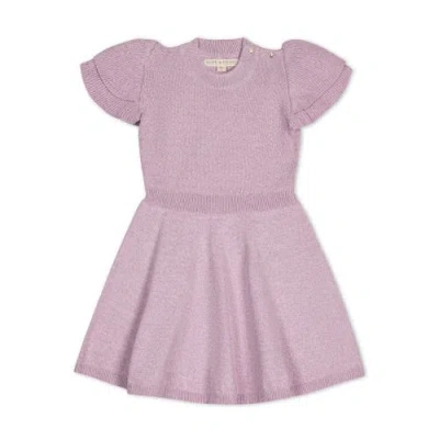 Hope & Henry Baby Girls' Organic Flutter Sleeve Sweater Dress, Infant In Lavender Marl
