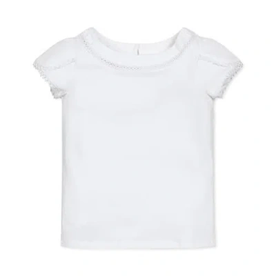 Hope & Henry Baby Girls' Organic Knit Top With Tulip Sleeves, Infant In White Petal Sleeve