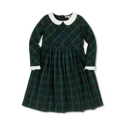 Hope & Henry Baby Girls' Organic Ruffle Cuff Party Dress, Infant In Merry Pine Plaid